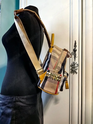 Rucsac panza piele ecologica mustar bufnita neagra - imagine 3