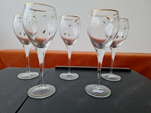 Pahare vechi pentru vin sampanie aurite, model deosebit