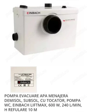 Pompa de evacuare in garantie