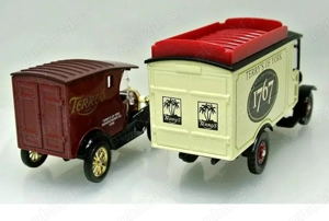 Set fabrica ciocolata Terry;s of York Corgi 1992 camion Thornycroft Anglia, Ford T machete metal noi - imagine 5