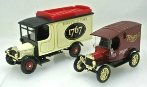 Set fabrica ciocolata Terry;s of York Corgi 1992 camion Thornycroft Anglia, Ford T machete metal noi - imagine 4