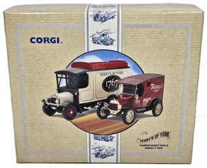 Set fabrica ciocolata Terry;s of York Corgi 1992 camion Thornycroft Anglia, Ford T machete metal noi - imagine 2