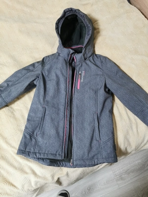 Geaca de schi,gri, captusita, unisex, aproape noua,rezostenta la vant si ploaie, 170 cmapa 