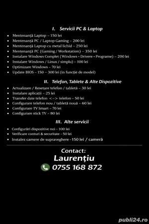 Servicii PC hardware și software 