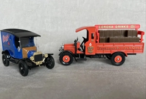 Set fabrica bere Bass Corgi 1992 camion Thornycroft Anglia, Ford T machete metal noi