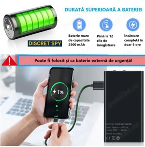 DETECTIVI PARTICULARI-Timisoara -Vindem-Inchiriem - Bateria externă cu reportofon ascuns MZ006 