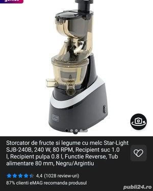 Storcător de fructe și legume. 