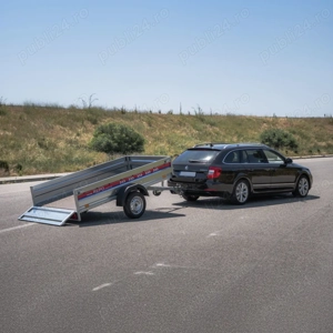 Remorca Repo 240 x 125 cm, Basculabila, Ca noua + Roata de rezerva