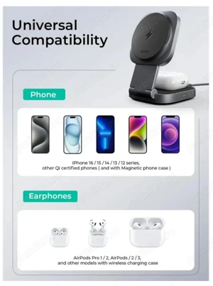 Incarcator wireless Aukey MagFusion L Qi2 - imagine 3