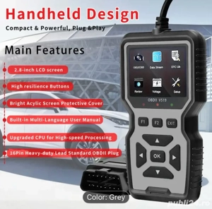 Scapă de „Check Engine” și erori ascunse! Tester Auto Profesional OBD2 V519 (Model 2025) - imagine 2