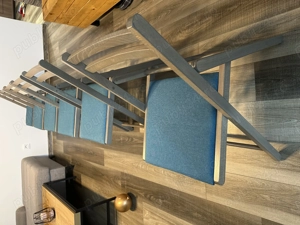 Scaun bucatarie   living pliant, tapitat, lemn + stofa