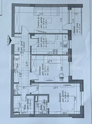 Apartament nou, impecabil, structura mare 76 mp Tractorul - imagine 11