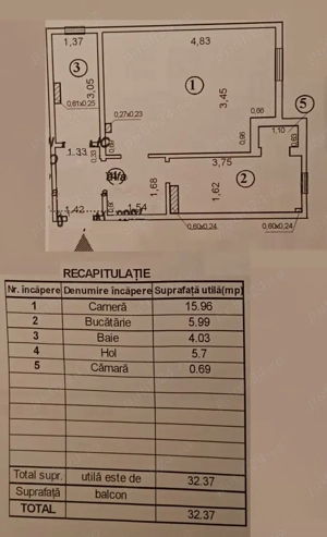 Apartament cu o camera Mazepa 2- Faleza parter CT - imagine 9