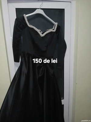 rochie de seară zi , satin , cu perle la decolteu , corset in spate