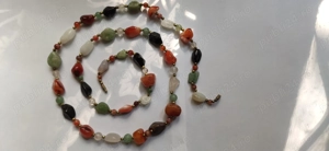 Colier agate multicolor pietre semiprețioase 