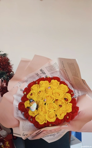 buchet 37 trandafiri sapun