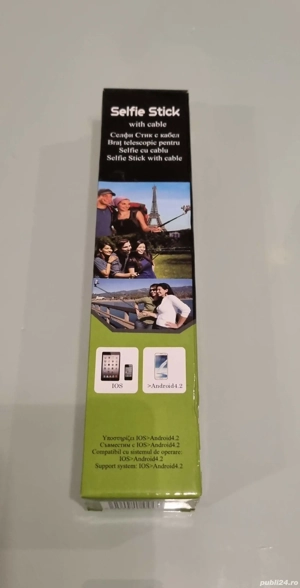 Selfie stick cu cablu comanda jack