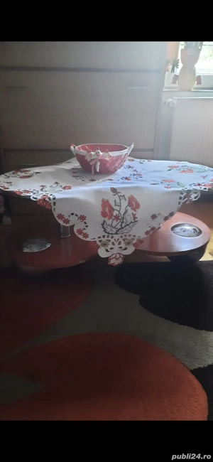 Masuta de cafea cu lemn masiv si sticla  livrare Brasov sau imprejurimi