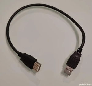 Cablu USB A Tata-Mama Negru 30 cm lungime - Prelungitor Extensie USB Tip Mama Tata