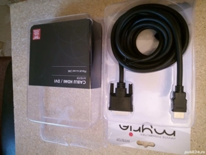 Cablu adaptor Myria MY8709 HDMI la DVI-D, 3m, Conectori Placați Aur 24K