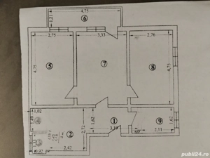 Ap. 3 cam.  semidecomandat