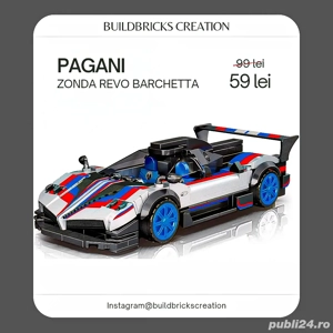Brick Car   Mașină de construcție tip brick, dimensiune Speed Champions