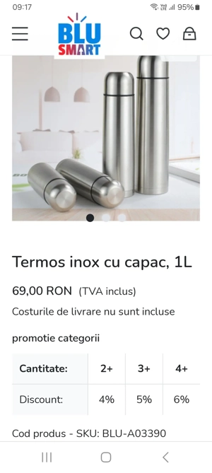 termos nou 1 litru cu capac  - imagine 5
