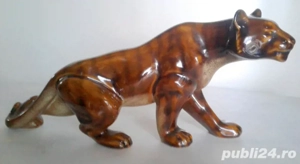 Vintage - Bibelou vechi - Tigru confectionat din portelan, anii 1960