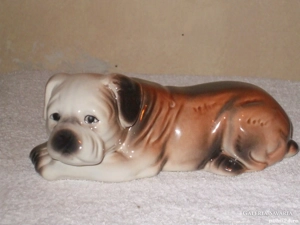 Vintage - Bibelou rar-vechi - Caine bulldog american confectionat din portelan