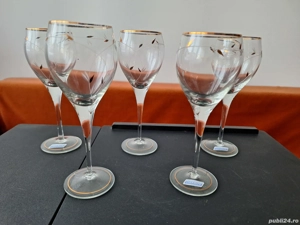 Pahare vechi pentru vin sampanie aurite, model deosebit - imagine 2