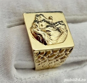 Ghiul   Inel din aur galben de 14k (cap de leu)
