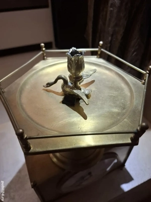 suport lumanare cu lebada bronz