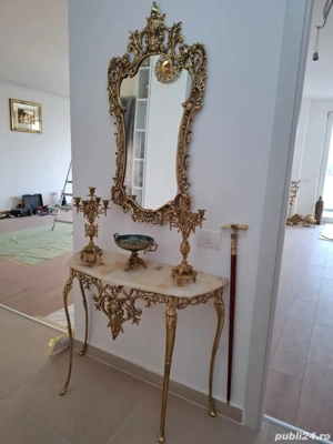 consola si oglinda bronz onix