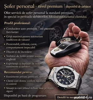 Șofer personal   nivel premium | disponibil de sărbători