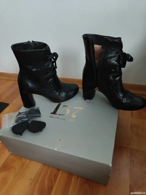 Botine piele m.36 cu toc - imagine 3