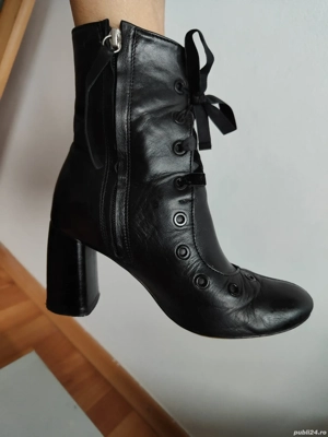 Botine piele m.36 cu toc - imagine 5