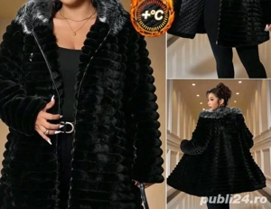 Jacheta blana dama cu gluga 