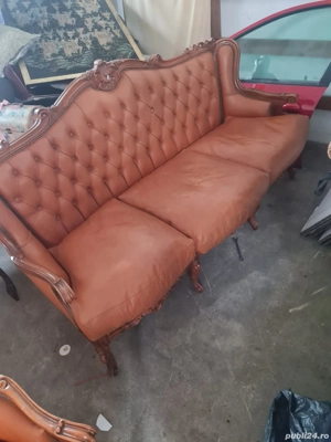 Set canapea  + 2 fotolii lemn sculptat