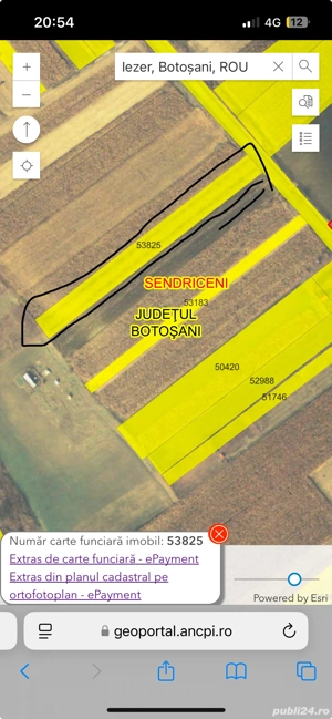 Teren intravilan loc. Iezer, (Padureni) jud. Botoșani