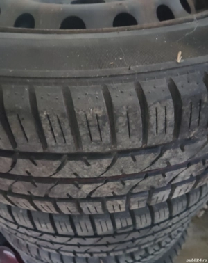 4 roti jante tabla 4x100 15" cu anvelope iarna/vara ca noi 195 60 R15