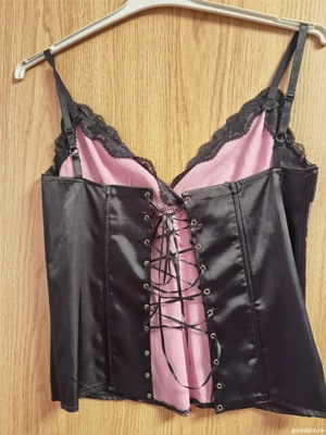 Corset dantela, satin - imagine 3