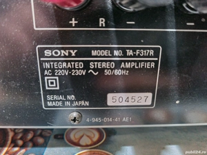Amplificator Audio Sony TA-F317R Statie Audio Made Japan  - imagine 5