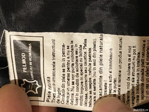 Geaca piele barbateasca neagra XXL - imagine 2