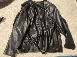 Geaca piele barbateasca neagra XXL - imagine 4