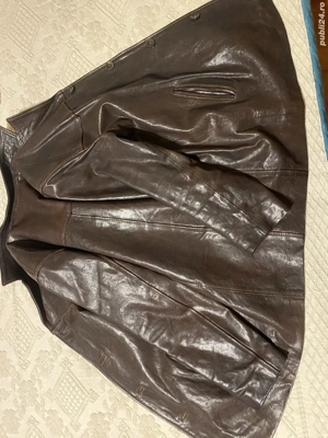 Geaca din piele maro barbateasca XXL