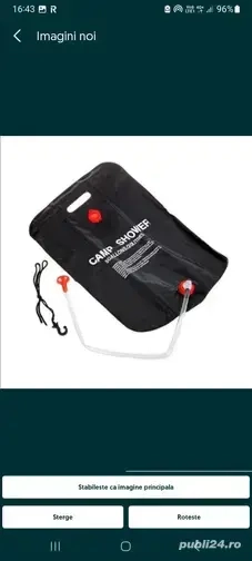 Dus portabil, solar, PVC, reglabil, 25 litri, trimit in tara!!