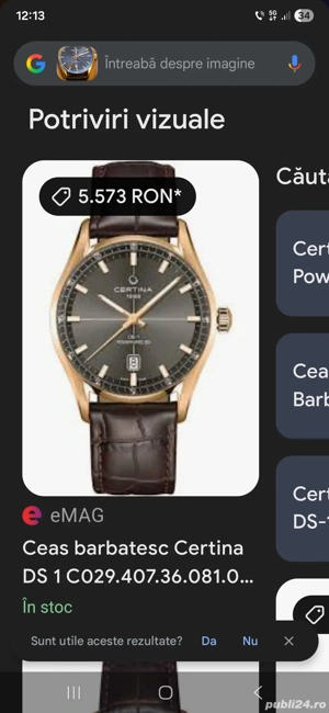 vand ceas bărbătesc certina