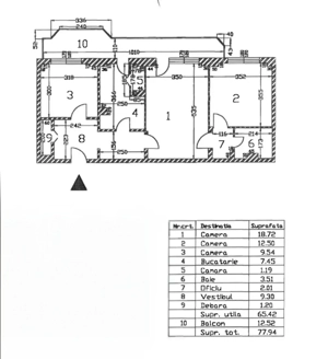 Apartament 3 camere Mega Mall 