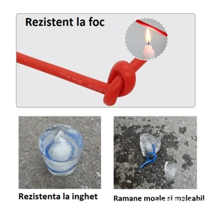 Cablu silicon monofilar extra moale set negru+rosu 2m - imagine 4