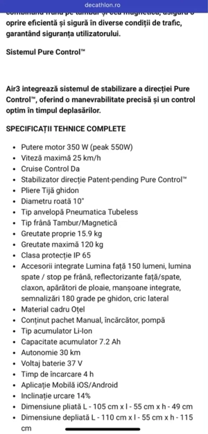 Trotinetă Electrică Pure Air  Black Noir Nou Sigilat ! - imagine 5